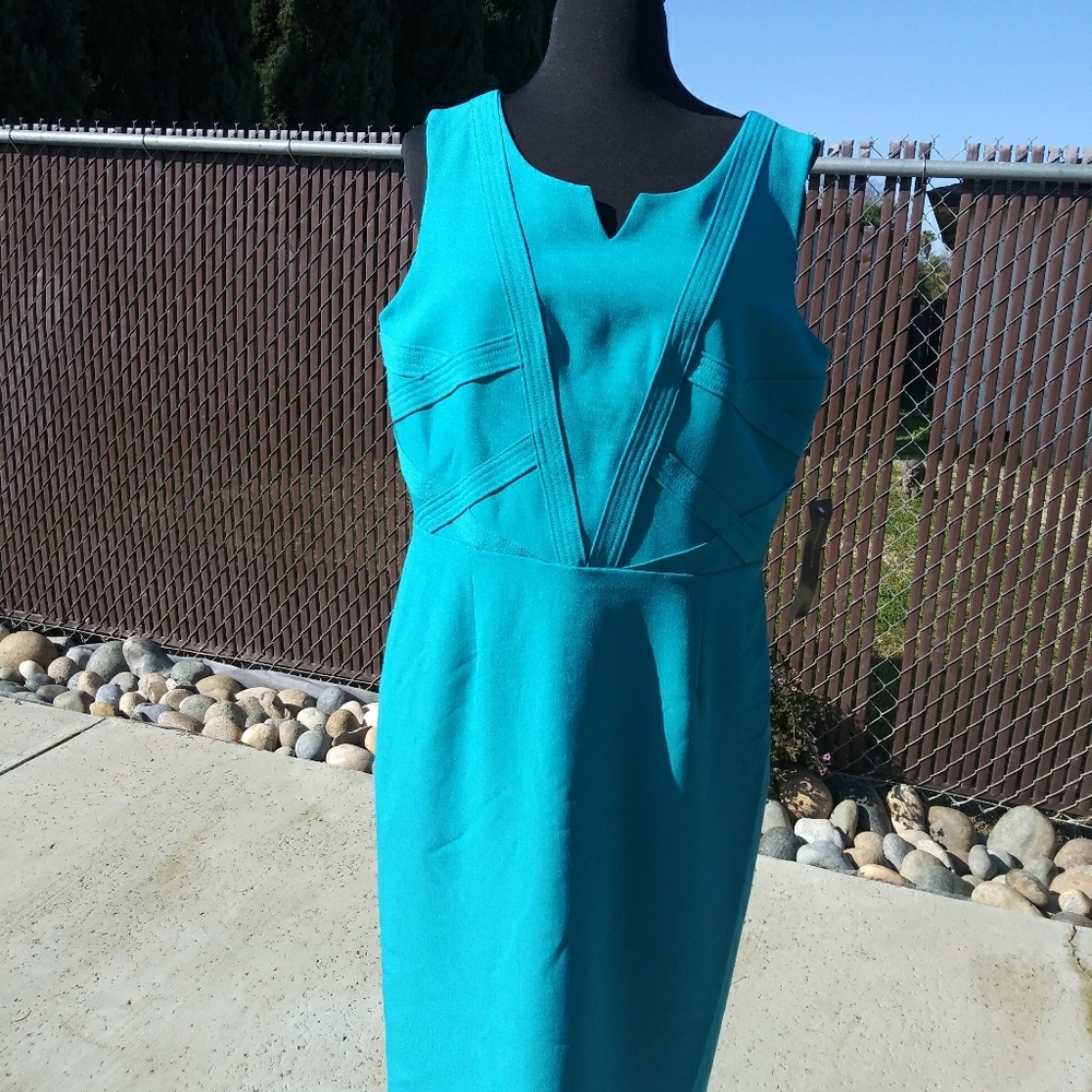 Teal Blue Fitted Dress